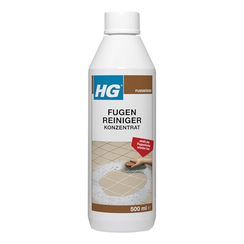 HG Fugenreiniger Konzentrat, starker Spezialreiniger in konzentrierter Form, entfernt starke Verunreinigungen aus Fliesenfugen auf dem Boden & an den Wänden, z.B. in Küche und Bad - 500 ml