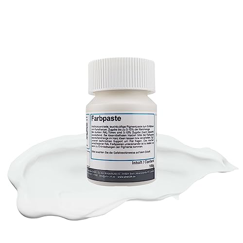 DD Composite Farbpaste 100g reinweiß RAL 9010 Pigment hochkonzentriert für Kunstharze Epoxidharz Resin Polyesterharz Gießharz farbintensiv deckend