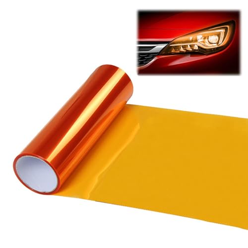 Scheinwerfer Folie Tönungsfolie Aufkleber,Scheinwerfer Folie Orange,Scheinwerfer Tönungsfolie,Rückleuchten Folie Aufkleber,Selbstklebende Scheinwerfer TailLights Tönung Vinyl Film,Auto Folie Orange