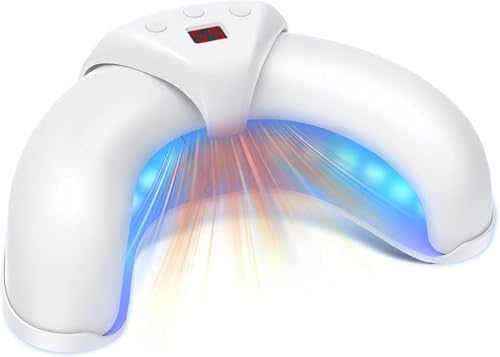 Nail Fungus Laser Device with Adjustable Sessions of 3,5,10 Minutes, Treatment of Multiple Toes and Comfortable Feet, 4 Pieces 405 nm Infrared Light,18 Pieces 365 nm Blue (weiß)
