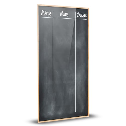 Smagnon Inhaltstafel für Gefrierschrank, Gefriertruhe mit Magnetrücken aus Acryl 50x23cm (Mit Vordruck) Kreidetafel Whiteboard Tafelblatt