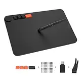 Grafiktablett VEIKK Voila L 10x6 Zoll Zeichentablett mit Drucksensitivem Stift,4 Anpassen Mechanische Tasten und 1 Rad Graphics Tablet für Zeichnung,Online,E-Signaturen,Foto- und,Videobearbeitung,OSU