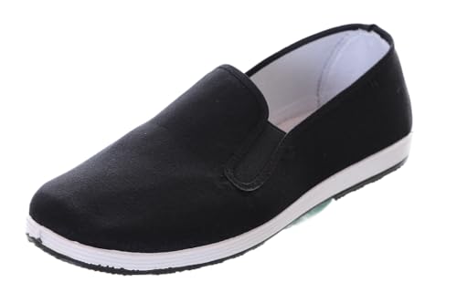 Kungfu Chinesische Kampfkunst Taichi Wushu Freizeit Stoff Schuhe Slipper schwarz rutschfest (Kungfu Schuhe, EU Schuhgrößensystem, Erwachsene, Herren, Numerisch, M, 47)