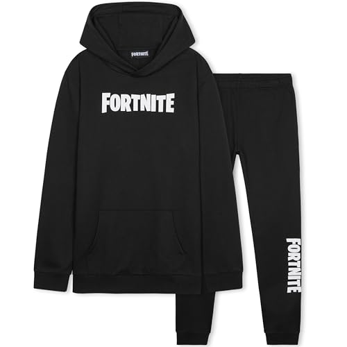 Fortnite Jungen Trainingsanzug - Bequemer Jogginganzug für Kinder und Teenager - Gamer Geschenk (Schwarz, 14-15 Jahre)