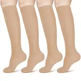 ACWOO Kompressionsstrümpfe für Damen Herren, 2 Paar Stützstrümpfe Medizinisch Kompressionssocken mit 15-20 Mmhg Thrombosestrümpfe, Compression Socks für Laufen, Sport, Flug, Radsport(Hautfarbe S/M)