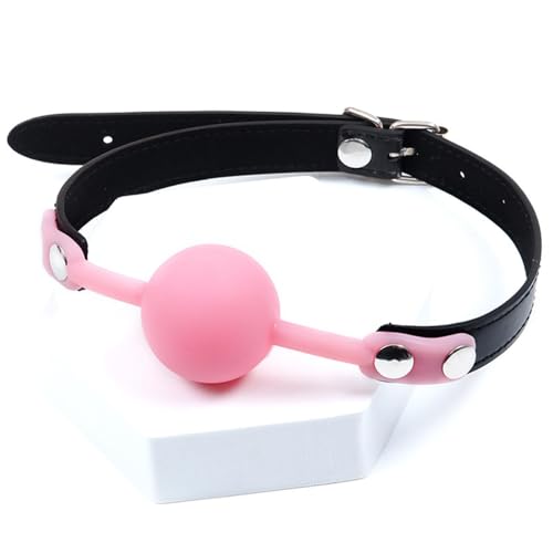 Silicone Knebel Ball,Silikon Knebel Mundknebel,Silikon Ball Gag mit Fetisch BDSM Sex Bondage,Verstellbarer SexSpiele Ballknebel,Mundknebel Sexspielzeug (Rosa-1)