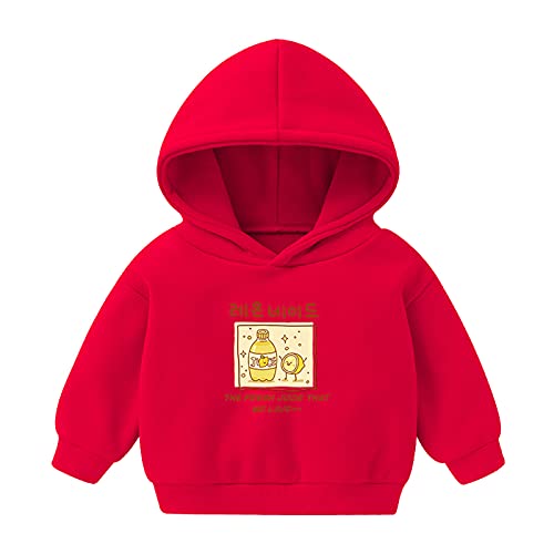 Generisch Pullover Mädchen 128 Mädchen Pullover Kleinkind Sweatshirt Mädchen Tops (Red, 3-4 Years)