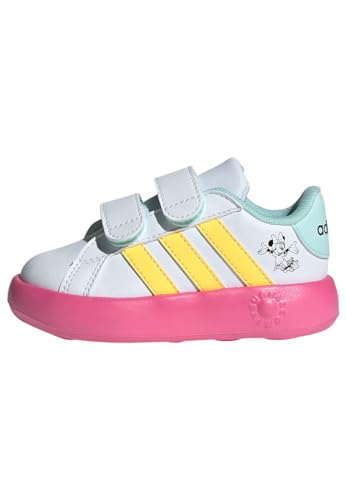 adidas Grand Court Minnie Tennis Sportswear Kids Schuh, Obermaterial aus Synthetik, Weiß