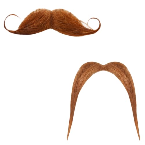 2 Stück Klebe Schnurrbart Selbstklebend,Fake Bart zum Ankleben Kunstbart,Schnurrbart zum Ankleben,Klebe Bart Karneval Oberlippenbart,Aufkleben Falscher Mustache Karneval,Fasching Kostüm Mexikaner