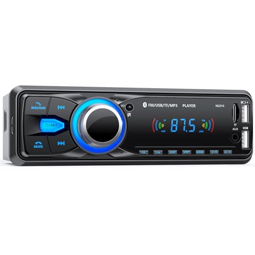 Autoradio Bluetooth, Chismos Auto Radio Bluetooth Radio 1Din Autoradio mit Bluetooth FM Autoradio mit AUX/2 USB/SD Karte/MP3-Player Fernbedienung, Unterstützung für iOS/Android