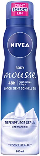 NIVEA Körper Mousse mit Mandelöl, Für trockene Haut, Spender, 200 ml