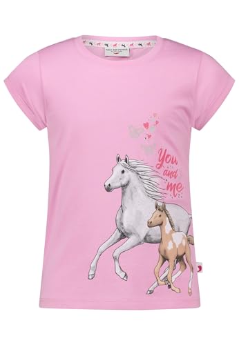 SALT AND PEPPER BY KIDS PARK Mädchen Zwei Pferden Print aus S.Jersey T-Shirt, hot Rose, 104/110 cm