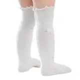 Montesy 2025 Knielange Socken für Kleinkinder, weich, atmungsaktiv, Baumwoll-Mesh-Design, Mädchenstrümpfe für 0–3 Jahre alte Babys, weiß, S