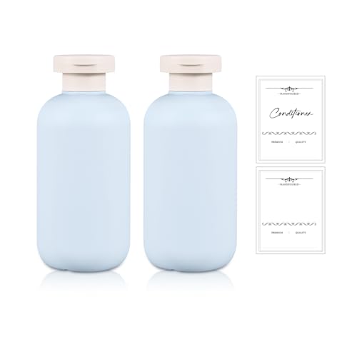 UMETASS 2 Stück Reiseflaschen zum befüllen, Auslaufsicher Reisezeitset, reisegroß Shampoo Behälter mit Flip-Top Deckel, Leere Reiseflaschen (Blau, 200ml)