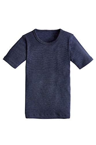 con-ta Kinder Kurzarm Shirt Thermo, wärmendes T-Shirt mit natürlicher Baumwolle, Thermounterwäsche, Kinderbekleidung, Marine, Größe: 152