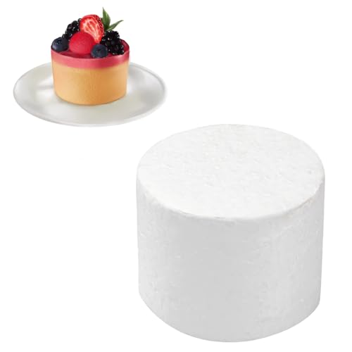 Styropor-Dummy, Kuchen Dummy, Kuchen-Attrappe aus Schaumstoff, Dekorieren von Dummy Kuchen, Künstliches Schaumstoff Kuchen Modell, Torten Dummy, 4 6Zoll 7cm Kuchen Übungsform für Basteln (4-Zoll)