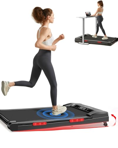 Walking Pad mit Steigung, Laufband mit Steigung und Dreifacher Dämpfung und Leisem 2,5PS Motor, Laufband Schreibtisch Max. Belastung 136KG