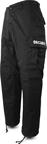 normani Herren Security Hose Feldhose mit Schirftzug beidseitig (S-3XL) Farbe Dunkelschwarz Größe L