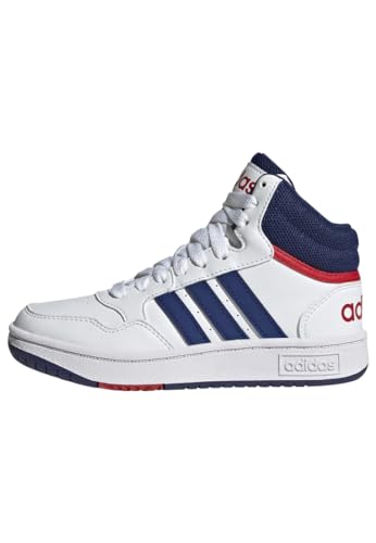 adidas Hoops Mid Shoes Sneaker, FTWR White/Victory Blue/Better Scarlet, 38 EU