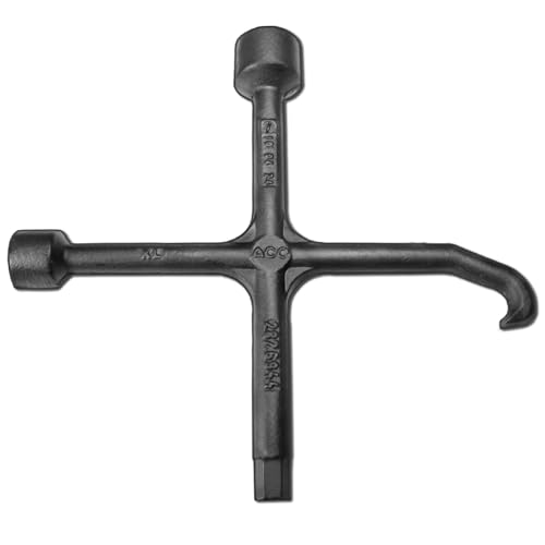 Aushebeschlüssel und Bedienschlüssel für Schachtdeckel, Vierkant SW 17/22, verzinkt, Kanaldeckel, Schlüssel, Werkzeug, DIN478, M16-18, M20-23 Flex (Black Ed.)