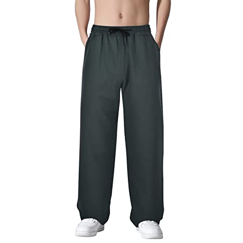 Herrenhose mit tiefen Taschen, lockere Passform, lässige Jogginghose für Laufen, Workout, Training, Basketball Schicke Herren Hose Cargo Kurz Freizeithose Herren Leicht Gartenhose Kurz (Dark Gray, L)