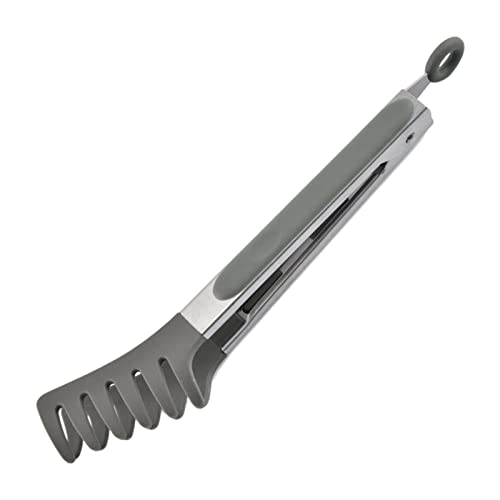 Pasta -Pinzetten | Silikon- und Lochöffnungspitze Spaghetti -Pinzetten, gerillte Pinzetten mit Silikonspitze und Lochloch | Spaghetti -Klemme leicht zu bedienen 10 Zoll für Spaghetti, Nudeln, Paste, S
