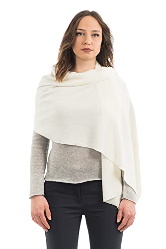 Dalle Piane Cashmere - Stola aus Kaschmir-Gemisch - Made in Italy - Damen, Farbe: Weiß, Einheitsgröße