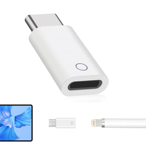 Adapter für Apple Pencil 1 auf USB C, Ladeadapter für Apple Pencil 1. Generation, USB C Adapter kompatibel mit iPad 10. Gen 2022, Kabelloser Ladeanschluss für Apple Pen, Unterstützt Bluetooth-Kopplung