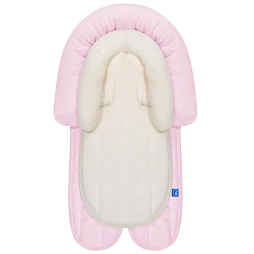 INFANZIA 2-in-1 Baby Sitzverkleinerer Universal für alle Kinderwagen, für Neugeborene und Kleinkinder, extra weich, ideal für alle Jahreszeiten,Rosa