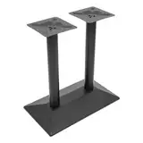 Tischgestell Doppel 72cm Stahl - Gastro-taugliches Tischfußgestell mit 4 Nivellierschrauben & 800kg Tragkraft, Pulverbeschichtete Schwarz (70x40cm Grundplatte) für Restaurants/Büros/Haushalt