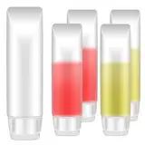 Bewudy 5 Stück Reiseflaschen Leere Röhrchen Set, 30ml Klare Kosmetik Behälter, Weiche Tuben Reisebehälter Nachfüllbare Kosmetikflaschen Leere Tuben zum Befüllen für Shampoo Lotion Lipgloss Handcreme