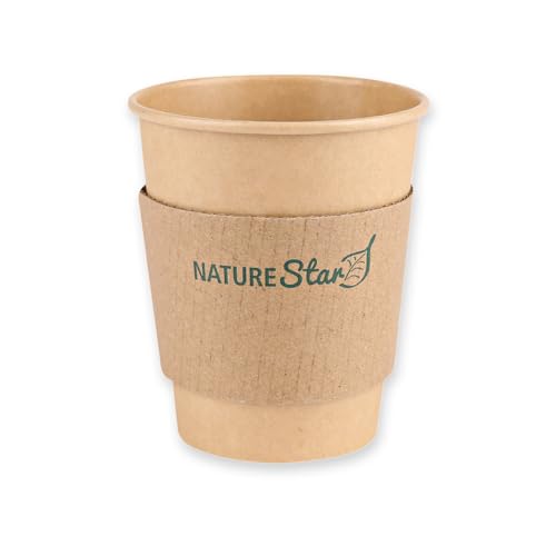 FRANZ MENSCH 1000 Stück NATUREStar Bechermanschette | Pappe, braun, V: 0,2l, Bechermanschette, Becher-Jacket aus Pappe