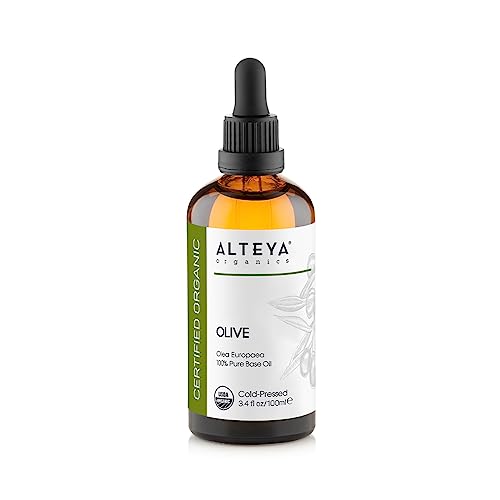 Alteya Bio Olivenöl 100 ml - 100% USDA-zertifiziertes Reines Natürliches Trägeröl – Nährstoff- und Feuchtigkeitsspendende Premium-Hautpflege mit therapeutischer Qualität