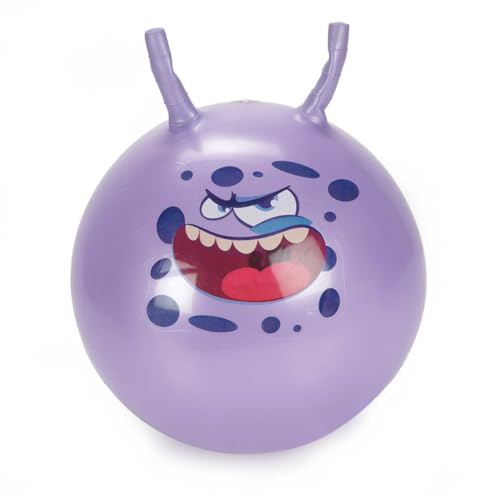 Bubble Store Hüpfball für Kinder mit lustigem Comic-Monster, Durchmesser ca. 45 cm, Tragkraft max. 50 kg (Lila)