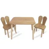 Malino Kindersitzgruppe aus Holz – Set aus 1 Tisch und 2 Stühle – Robuster Spieltisch für Kinder – Kindertisch perfekt für Kinderzimmer Kindermöbel Jungen & Mädchen ab 2 Jahren