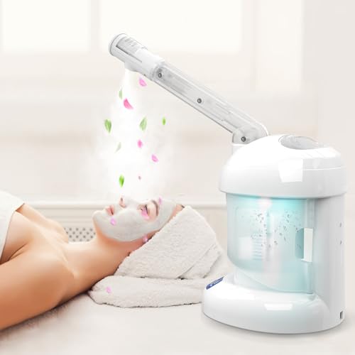 Kingsteam Gesichtssauna Gesichtsdampfer, Professional Nano Ionic Gesicht Dampfgerät, Gesicht Dampf, Geeignet für Salon und Zuhause, Warme Nebel, rotierende Düse, Aromatherapie (JY-15XA)