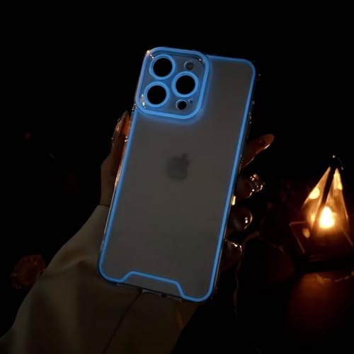 Rnrieyta Miagon Leuchtend Luminous Glitzer Hülle für iPhone 12,Fluoreszierend Licht im Dunkeln Bunt Bling Handytasche Durchsichtig Dünn Transparent Cover Slim Schutzhülle Backcover