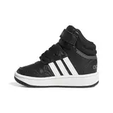 adidas Kids Hoops 3.0 Mid Basketball Shoe, Black/White/Grey (Cross Strap), 9 US Unisex Toddler