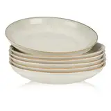 ALLUSEIT Teller Set Keramik, 6 Teilige Sonnenschein-Muster Porzellan Pastateller Salatteller, Speiseteller, kuchenteller, Dessertteller, Φ 20.5cm | 8inch