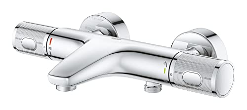 GROHE Precision Feel - Thermostat-Wannenbatterie (‎wassersparend, Temperaturbegrenzung, Wandmontage, S-Anschlüsse), chrom, 34788000