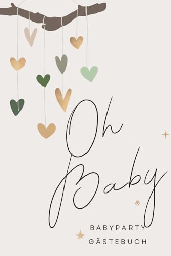 Babyparty Gästebuch: Erinnerungsbuch zur Babyshower zum Ausfüllen mit Rätselspaß, Rätselfragen und Wünschen der Gäste, sowie Platz für Fotos, ... für Jungen und Mädchen, neutrales Design