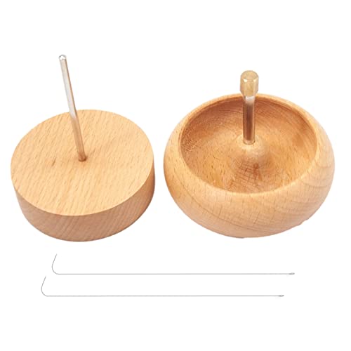 Pacienjo Holzperle Spinner,2 in 1 perlen dreher Sets mit Garnspulenaufwickler, Edelsteinwerkstatt Perlenlader-Paket mit Edelstahlnadeln Perlengeräte-Set für Handwerks-Saatperlenzubehör