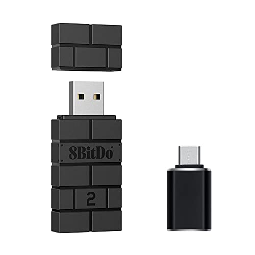 Mcbazel Wireless 8 Bit USB Adapter 2 with OTG Adapter Accessory Compatible with OLED Switch/NS Switch/PS5/PS4/PC/Raspberry Pi