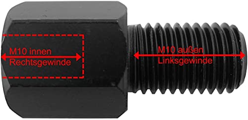 Area1 M10 Rechtsgewinde auf M10 Linksgewinde Motorradspiegel Adapter (1 Stück) kompatibel mit Yamaha Motorrädern (M10 Rechts auf M10 Links)