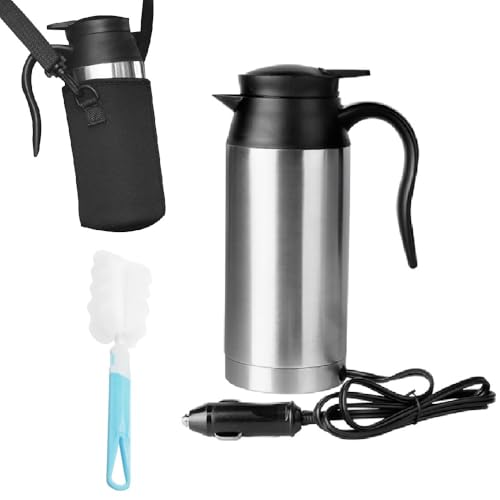 EIMZU Wasserkocher 12 Volt Auto, 12v Wasserkocher, 750ml Auto Wasserkocher, Wasserkocher Auto Zigarettenanzünder, Auto Wasserkocher 12v Schnell, Reisewasserkocher Auto, für Heißwasserkaffee