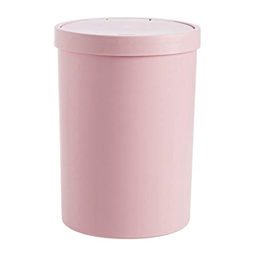 Trash can with lid Spring Cover Trash Can Home Schlafzimmer Toilette PP Material Lagerung Eimer Abfalleimer im Badezimmer(Farbe: Pink)