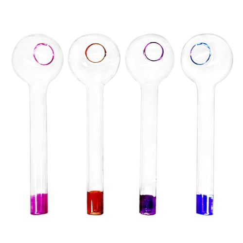 4 Stück Glaspfeife 10cm Länge Glas Ölbrenner dickes Glas Ölpfeife kleine Pfeife Mini Glas Bongs