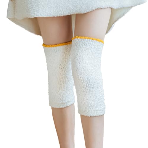 QKEPCY Kniewärmer für Damen Rutschfest Winter Warm Thermo-Knielinge Sleeve Elastisch Knieschützer Beinwärmer Knie-Wärmer Thermische Kniekompression Ärmel für Fußball Tanzen Yoga Sport