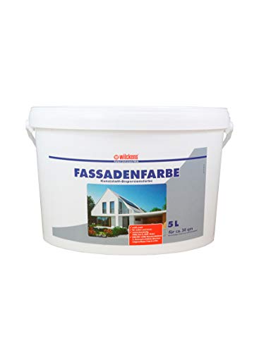 Fassadenfarbe 5 Liter ca. 30 m² Wilckens Farbe Außen Dispersion Fassade weiß Beton Mauerwerk