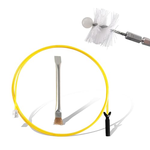 GAESHOW Pelletofen Reinigungsset, Kaminofen Reinigungsset, Reinigungsset Verlängerung mit flexibler Schubstange, Reinigungsbürsten Set Kommt mit Nylonbürste, 3-Meter-Verlängerung, Griff und 8cm Bürste